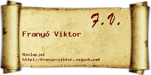 Franyó Viktor névjegykártya